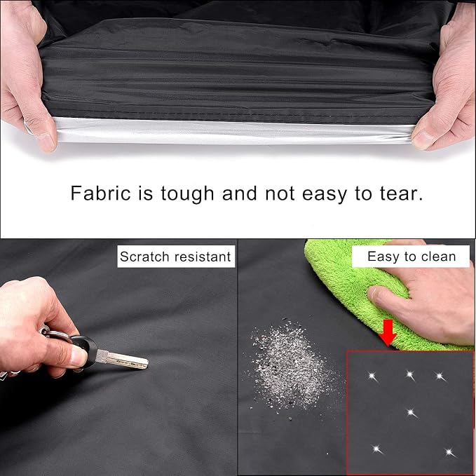 UV Protection Car Cover Windproof Dustproof Scratch Resistant Outdoor Universal Full Car Covers for Sedan XL (Black, 191" - 201")