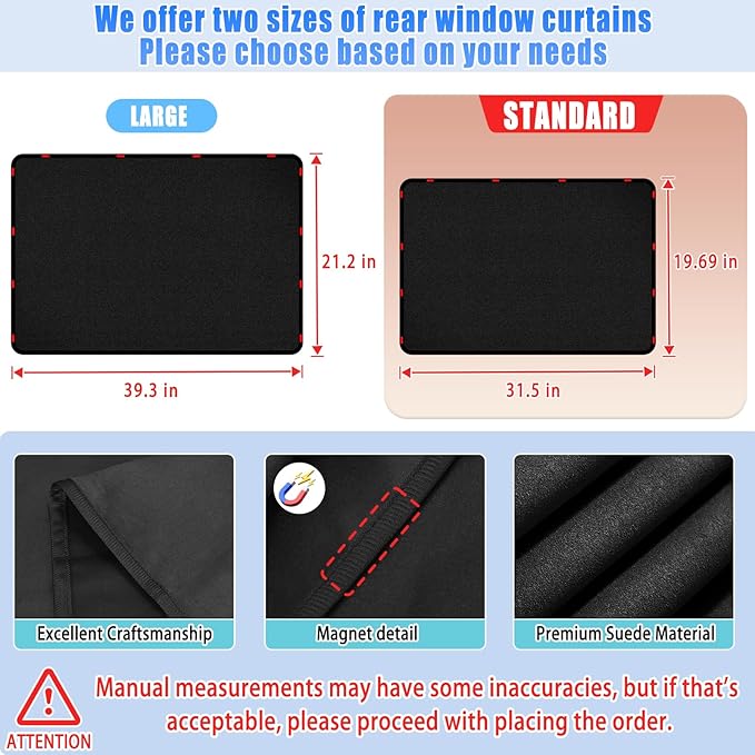 ZATOOTO Car Window Cover for Privacy,Soft Suede for Durable,16.69×31.5in | Stay Cool & UV Protection, For Baby Back Window Sunshade, Light Blocking Sun Shades for Camping Eating and Rest