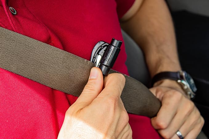 resqme The Original Emergency Keychain Car Escape Tool, 2-in-1 Seatbelt Cutter and Window Breaker, Made in USA, Pack of 6, Blue, Red - Compact Emergency Hammer