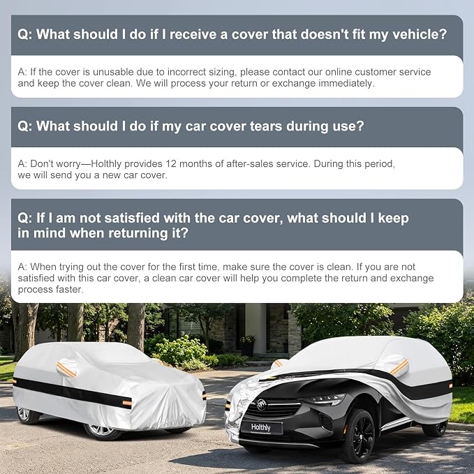 10 Layers SUV Car Cover Custom Fit for Buick Envision (2015-2026), Waterproof All Weather for Automobiles, Outdoor Full Cover Sun Dust Rain Protection with Cotton. Silver