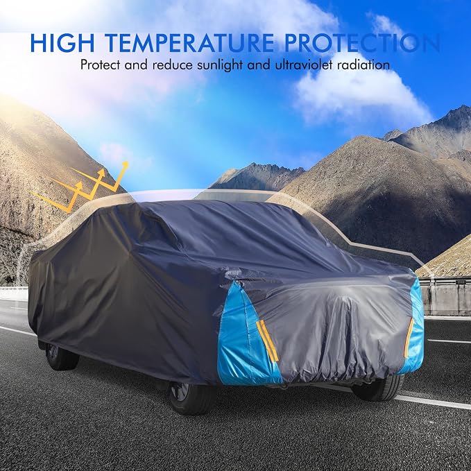 Truck Cover Waterproof All Weather for Automobiles, 6 Layers Outdoor Full Exterior Cover Rain Sun UV Snowproof Protection (Length Up to 250 inch)