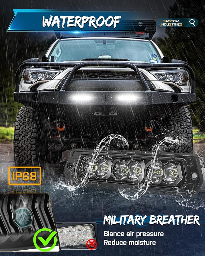 Flush Mount Pod Lights 7 Inch, SWATOW INDUSTRIES 60W CREE LED Light Bar 7" Flush Mount Reverse Lights Offroad Light Spot LED Pods Backup Light for Truck Pickup SUV UTV ATV Side by Side