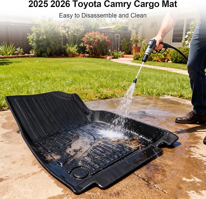 for Toyota Camry 2025 2026 Floor Mats, Full Set All-Weather TPE Laser Custom Fit Floor Liners, Black Automotive Accessories for Camry Hybrid/LE/SE/XLE/XSE