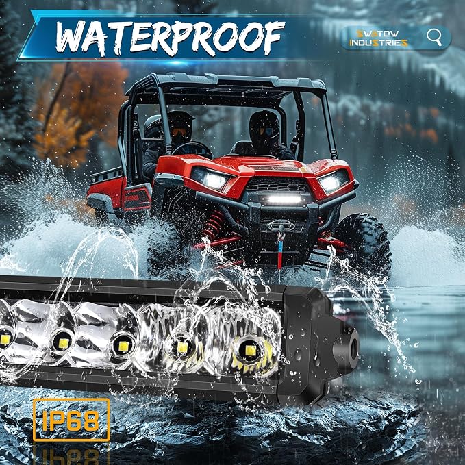8 Inch Light Bar Slim Screwless 8" Single Row LED Light Bar Spot Flood Offroad Driving Lights Bumper Mount for ATV UTV Dirt Bike Truck Pickup Wrangler F150