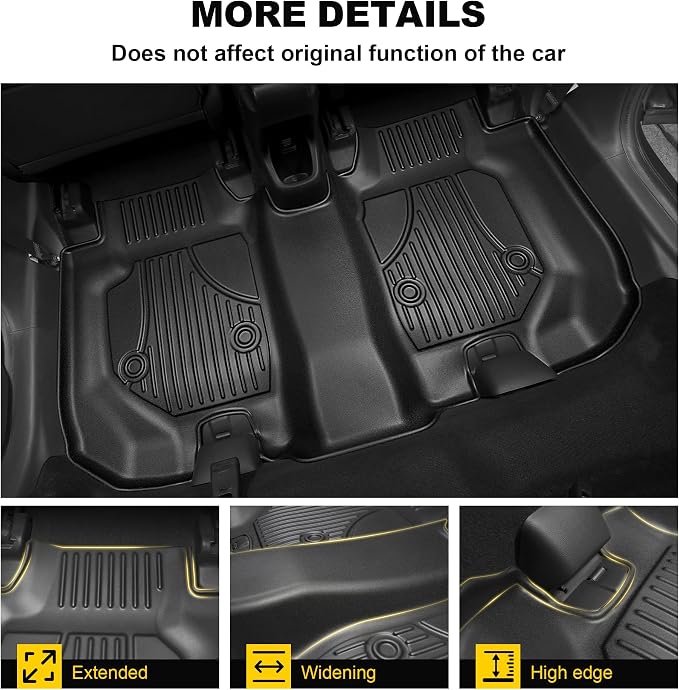 Original Floor Mats & Cargo Liner Fit for Honda HRV 2016-2022 (AWD Models) | All Weather Protection HR-V Car Mats Set - 1st & 2nd Row Full Set TPE Car Floor Liners with Trunk Mat Black