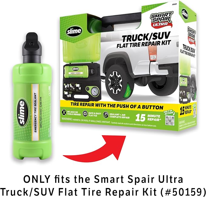 Slime 10202 Sealant Replacement Cartridge Only for Smart Spair Ultra Truck Flat Tire Repair Kit, 22oz
