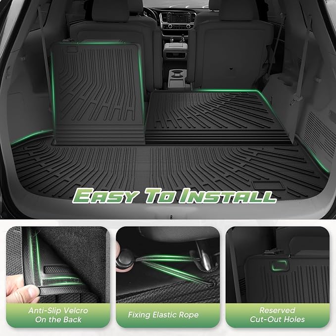 Cartist Cargo Liner for Toyota Highlander 2014-2019, All Weather Cargo Mats for Highlander Accessories, Heavy Duty TPE Trunk Mat, Car Accessories