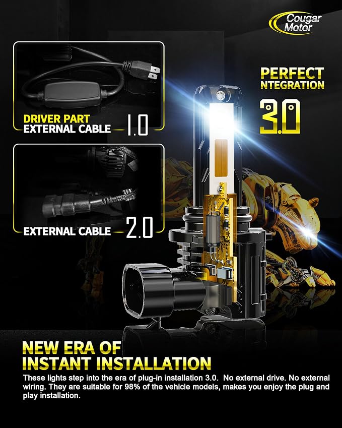 Cougar Motor 9006 Fog Bulbs, Non-Polarity Offroad Auxiliary Bulbs ATV UTV Quick Install Plug-N-Play, Pack of 2