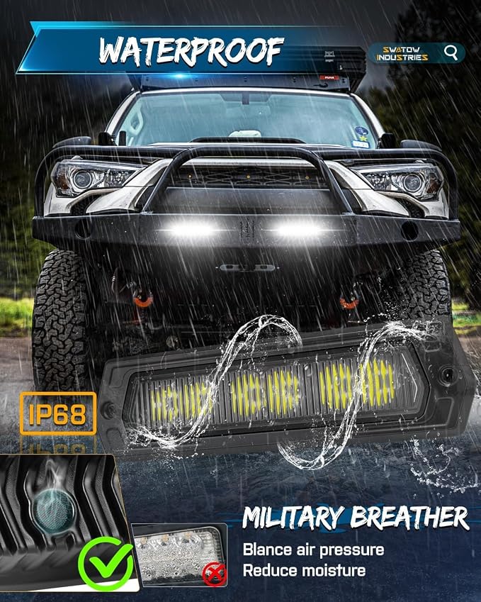 Flush Mount Pod Lights Flood 7 Inch CREE LED Light Bar Flood Driving Flush Mount Reverse Light Waterproof Work Lights for Truck Wrangler F150 Toyota Ram Chevy GMC SUV ATV UTV