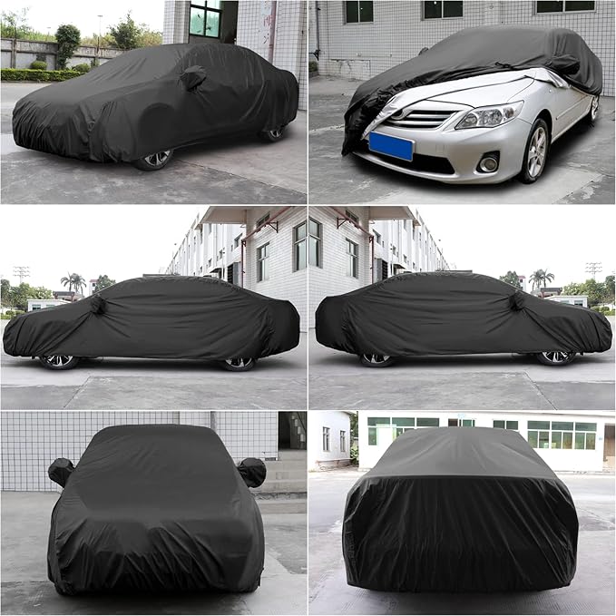 uxcell 3XXL Heavy-Duty Waterproof Car Cover with Mirror Pockets - Extra Large UV/Snow/Rain Resistant Cover for Van, RV, Oversized Vehicles