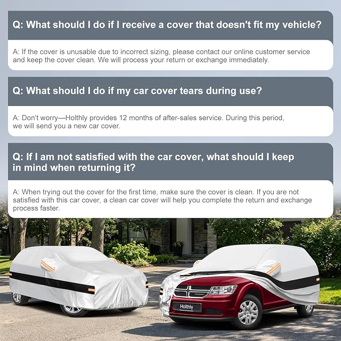 10 Layers SUV Car Cover Custom Fit for Dodge Journey (2008-2020), Waterproof All Weather for Automobiles, Outdoor Full Cover Sun Dust Rain Protection with Cotton. Silver