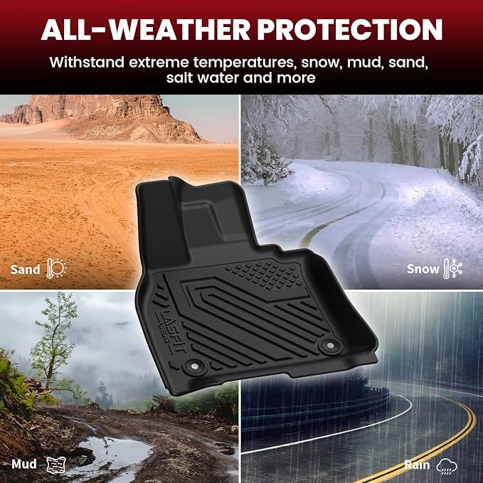 LASFIT Floor Mats & Backrest Mats & Trunk Mat for Mazda CX-5 2026 All Weather TPE Custom Fit Floor Liners Car Mats Accessories, Include 1st & 2nd Row & Seatback & Cargo Mats, Black