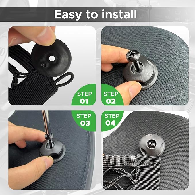 2 Pcs Small Cargo Net- Car Storage Organizer with Elastic Pocket | 9.8×13.7in Cargo Storage Net Trunk/Boat/Home Storage Mesh/ RV/ Screws/Hooks