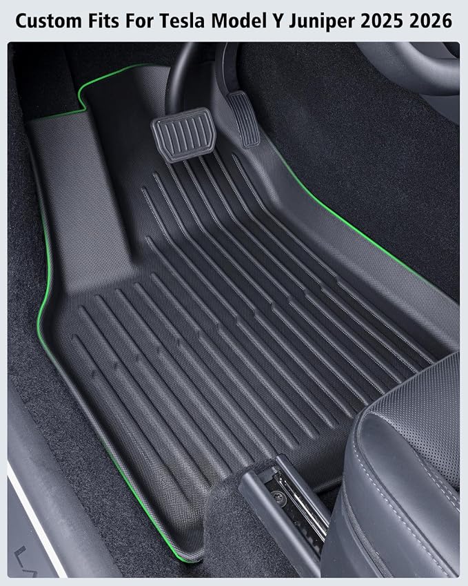 Floor Mats & Cargo Liner Custom Fit for Tesla New Model Y Juniper 2025 2026 5-Seat All Weather TPE 6 Piece Set with Front Trunk and Rear Cargo Mat, Black (ONLY for Tesla Model Y Juniper)