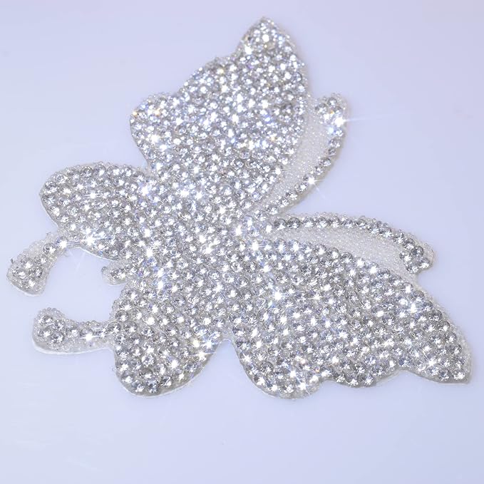 2 PCS Crystal Car Decoration Stickers Butterfly Bling Crystal Rhinestone Car Sticker Decal,Decorate Cars Bumper Window Laptops Luggage Rhinestone Sticker,Decoration Bling Bling Interior Accessories