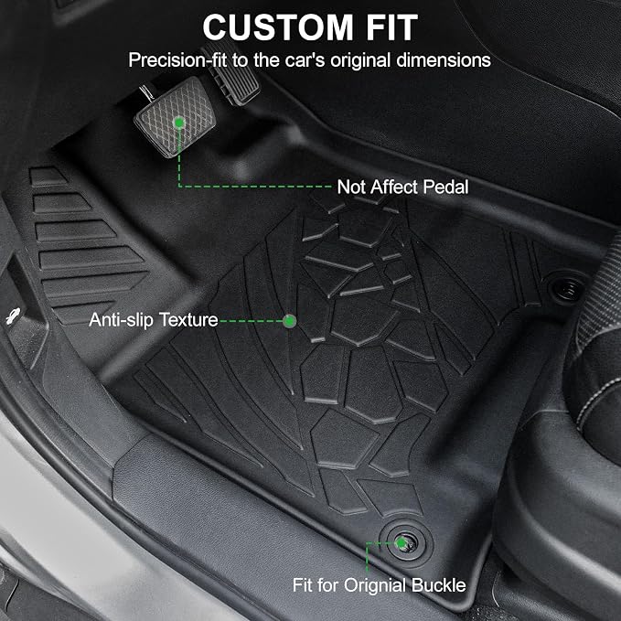 Floor Mats for 2017-2025 2026 Honda Ridgeline, TPE All Weather Durable Floor Liners for Honda Ridgeline Accessories