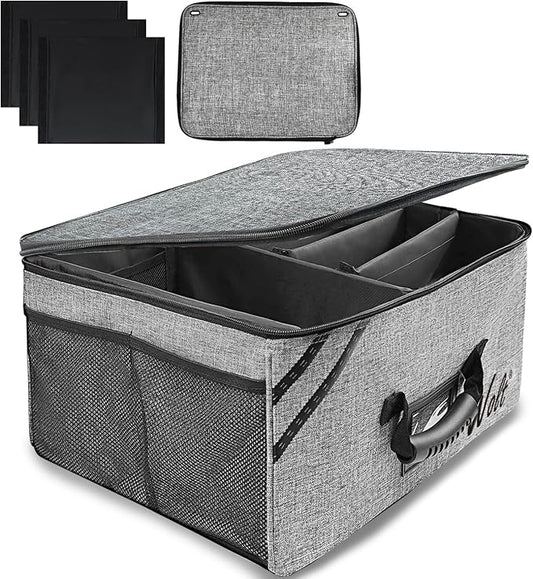 WOLT Car Trunk Organizer with Lid, Collapsible Multi Compartment SUV Organizer with Non-Slip Base Adjustable Straps
