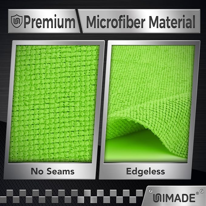 UNIMADE Microfiber Cleaning Cloth, 400PK Commercial Grade Work Rags Microfiber Towels for Cars Cleaning Rags Bulk Detailing Cloth for Automotive Bar Mechanic Restaurant Garage, 11.5"x11.5", Multicolor