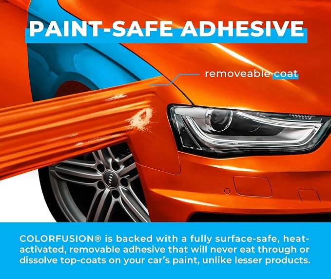 ColorFusion PPF by VViViD, Gloss Flame Orange Dry Apply PPF Vinyl Car Wrap Roll 1.3ft x 5ft