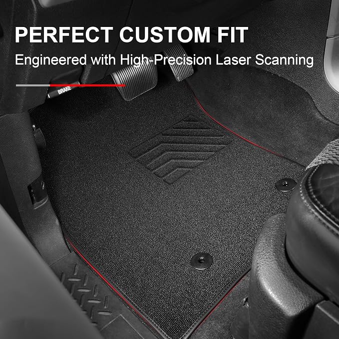 IKABEVEM Superior Carpet Floor Mats for 2008-2014 SuperCrew/Crew Cab, All-Weather Waterproof Anti-Slip