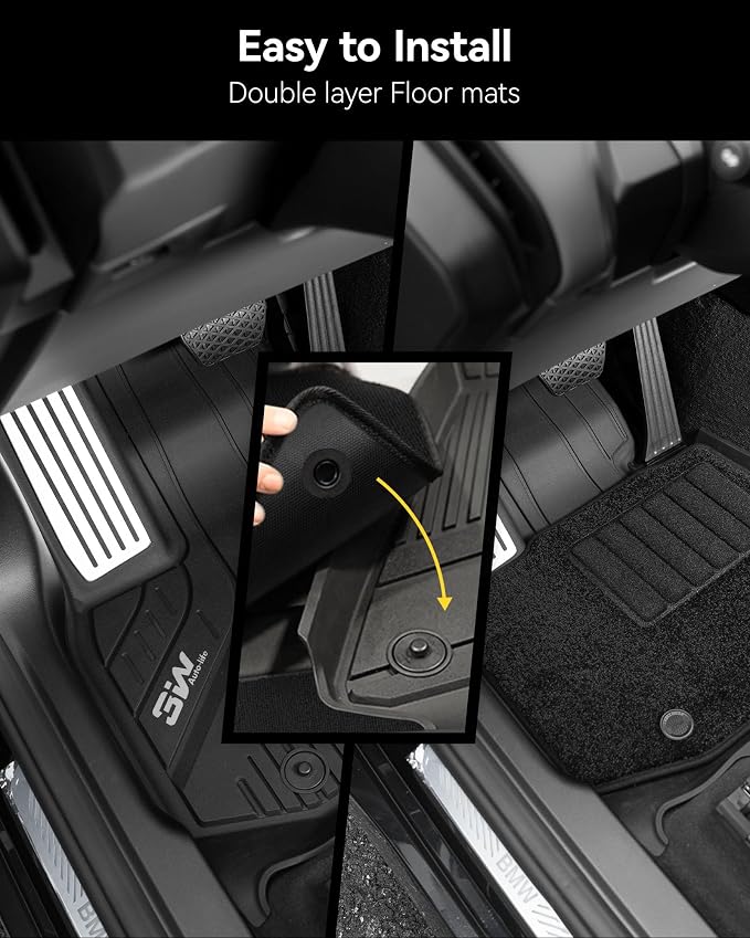 3W Floor Mats & Cargo Liner Fit for 2025 2026 BMW X3 G45 with Seatback Protector Mats Cover, Metal Pedal & Carpets, Double Layers, Trunk Mat TPE All Weather Car Accessories Full Set, 30/50M xDrive