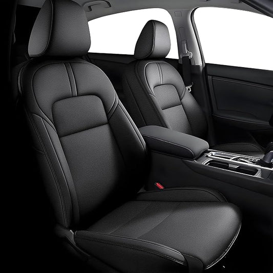 AOMSAZTO Seat Covers for Nissan Sentra: 2020 2021 2022 2023 2024 2025 S SV | Custom Fit Full Set Leather Cushion Car Seats Cover Black