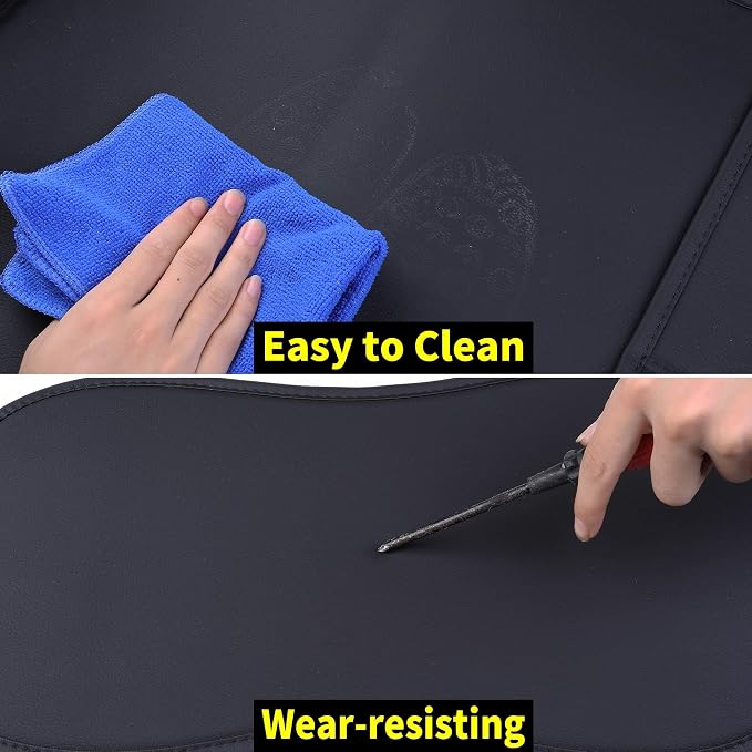 Aierxuan Rear Car Seat Covers Custom Fit 2009-2026 Ford F150 and 2017-2026 F250 F350 F450 Super Duty Crew Cab Pick-up Truck, Automotive Vehicle Cushion with Waterproof Leather (Black)