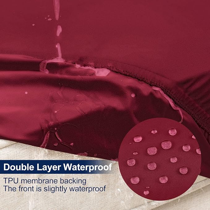 Smiry 8 Pcs Waterproof Patio Cushion Covers, Stretch Outdoor Furniture Covers