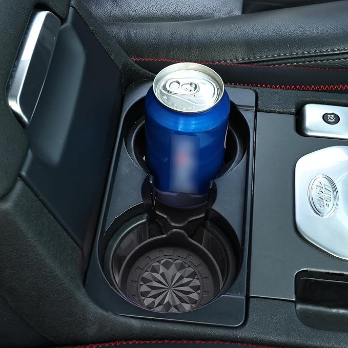 Amooca Automotive Cup Holders Universal Car Cup Coaster Waterproof Non-Slip Sift-Proof Spill Holder Car Interior Accessories 2 Pack Black Floral