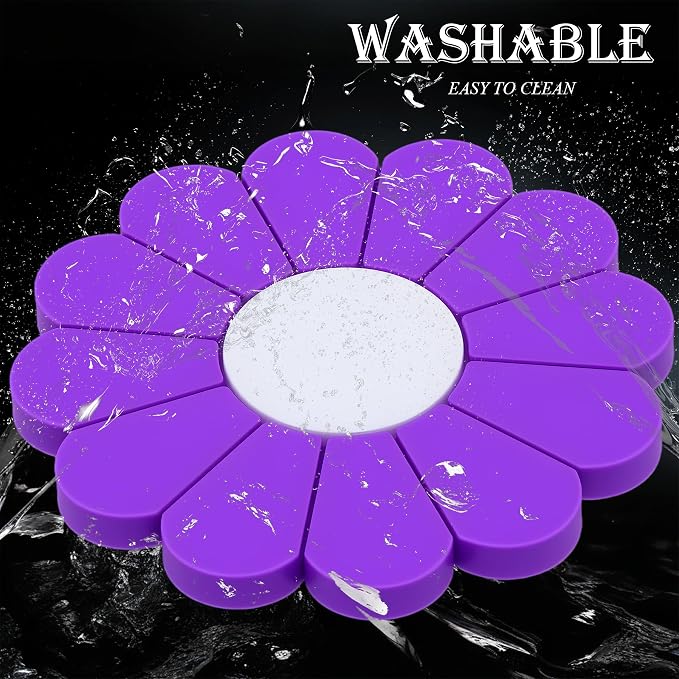 2-Pack Car Cup Holder Coaster Inserts, Daisy Shape, 2.75 Inch Non-Slip Silicone Cup Holder Insert, Universal Non-Slip Cup Holders, Car Accessories Interior for Women and Man (Purple)