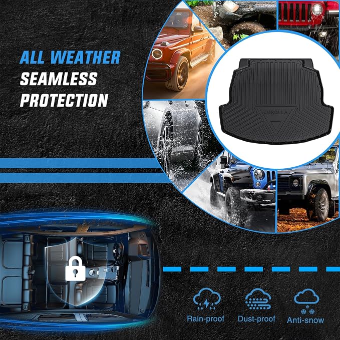 Nilight Cargo Mats for Toyota Corolla Sedan & Hybrid 2020 2021 2022 2023 2024 2025,All Weather Protection Heavy Duty Cargo Liners