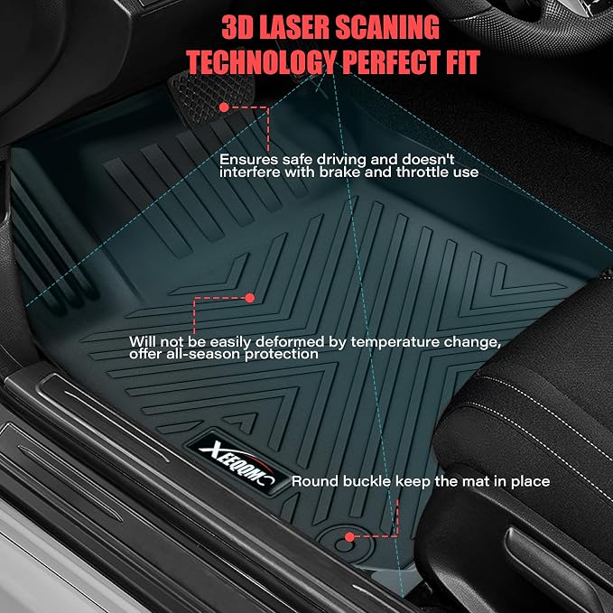 Floor Mats & Trunk Mat for 2026 Nissan Sentra | All Weather TPE Floor Liners Fit for Nissan Sentra 2026 1st & 2nd Row and Cargo Liner Odorless Anti-Slip Black Rubber Mats