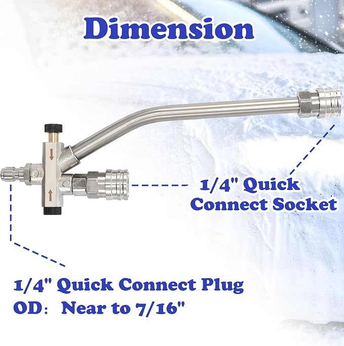 Tool Daily Pressure Washer Foam Cannon with Dual Connector, 1 Liter | Double Tip Attachment for Soap Cannon, 5 Power Washer Nozzle Tips, 1/4 Inch Quick Connect