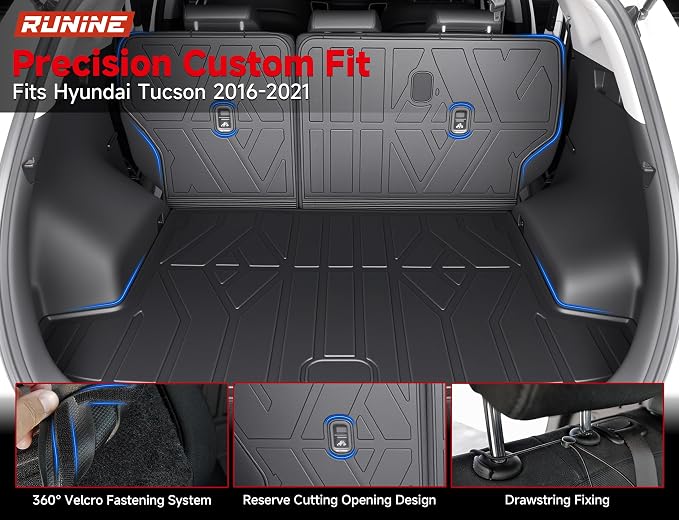 Floor Mats for Hyundai Tucson 2016-2021/Kia Sportage 2017-2022, All Weather Protection Custom Floor Mats Trunk Cargo and Car Windshield Cover Set for Hyundai Tucson Accessories,Floor Liners Set