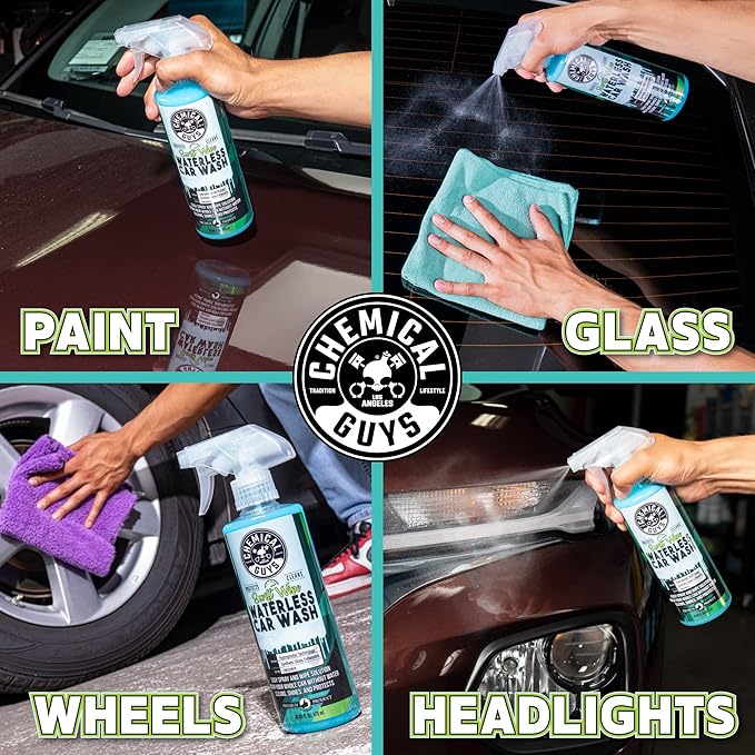 Chemical Guys, Swift Wipe Waterless Car Wash Spray, High Lubrication, 64 oz | Spray and wipe to clean and shine paint, glass and wheels with no water, a slick gloss for quick washes anywhere