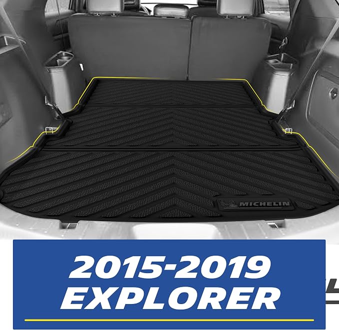 Michelin Vehicle Mats, All-Weather TPE Custom Fit Liner for 2015-2019 Explorer 7 Seats (5 Piece), Premier
