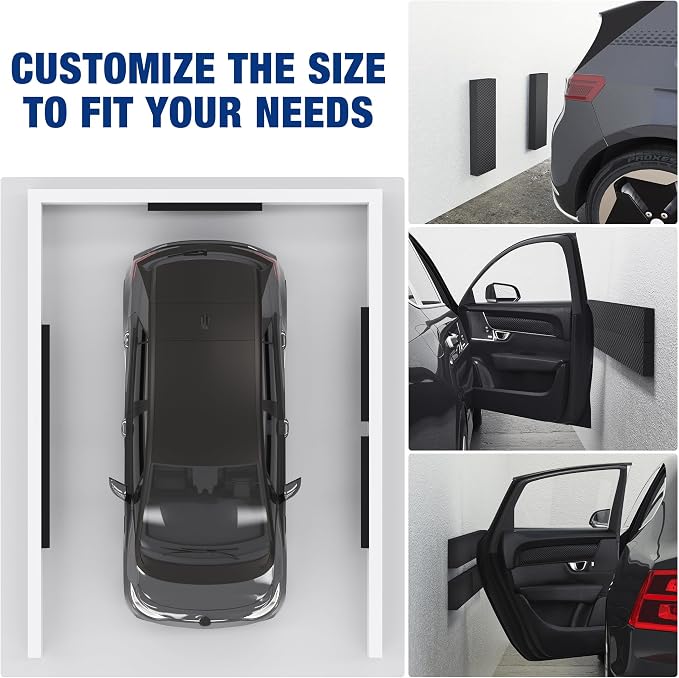WORKPRO Garage Wall Protector, 4 Pack Garage Car Door Protector | 1.18” Ultra Thickness and Mesh Fabric Adhesive, Resilient NBR Foam Car Door Bumper Guards for Collision Protection