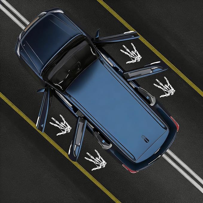 2PCS Car Door Lights Projector, Skeleton Fingers Car Door Projector Lights, Skeleton Car Accessories, Suitable for All Vehicles