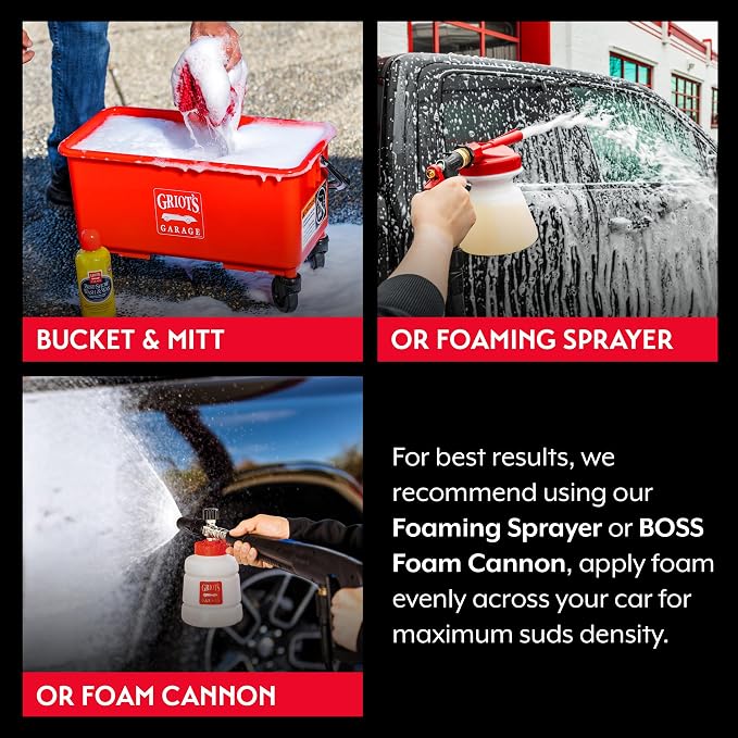 Griot's Garage Best of Show Wash and Wax for Car Detailing and Cleaning, Carnauba-Packed Coating, High Gloss Shine and Protection for Auto Paint, 11396, One Gallon