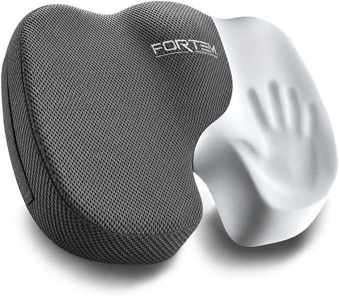 FORTEM Seat Cushion, Office Chair Cushion, Memory Foam Car Seat Cushions, Sciatica Coccyx Tailbone Pain Relief, Chair Cushions for Back Support, Sitting Pad for Gaming, Washable Cover, Non Slip, XL