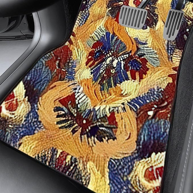 Car Floor Mats Non-Slip Automotive Floor Mats All-Weather Front Rear Car Floor Foot Mat Sets of 4 Pieces Foot Mats Rugs Carpet for Car Trucks SUV Sedans (Fangao-03)