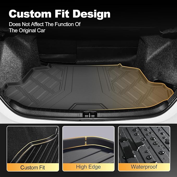 Floor Mats Fit for Toyota Corolla Sedan 2014-2019, Floor Liners + Cargo Mat | Not for Hatchback, Custom Fit Cargo Liner All-weather Protection Waterproof Easy to Clean Heavy Duty