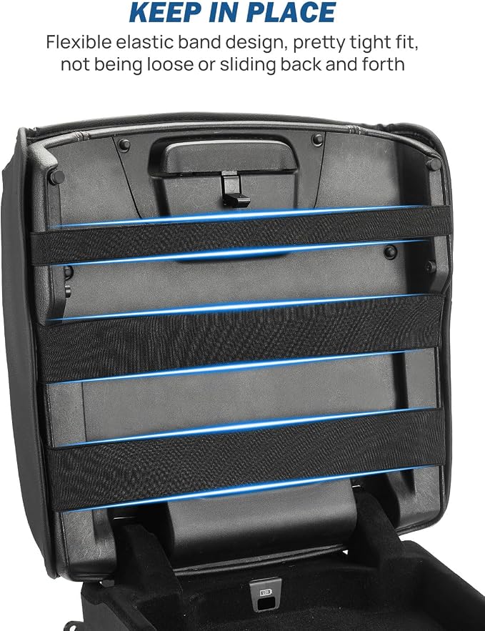 JOYTUTUS Center Console Cover Compatible with 2019-2025 2026 Ram 1500 2500 3500, Leather Arm Rest Armrest Cover for Car, Durable Middle Console Cover Lid, Car Arm Rest Cover Pad Cushion Replacement