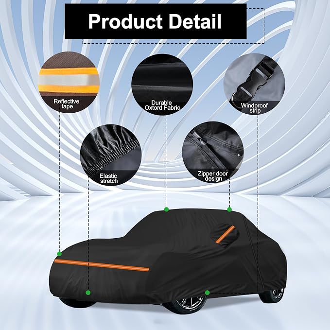 Amooca Heavy-Duty Car Covers Custom Fit for Mazda MX-5 Miata (1989-2024) Waterproof Sun-Proof All Weather for Automobiles Snow Cover 420D with Door Zipper Cotton Lining
