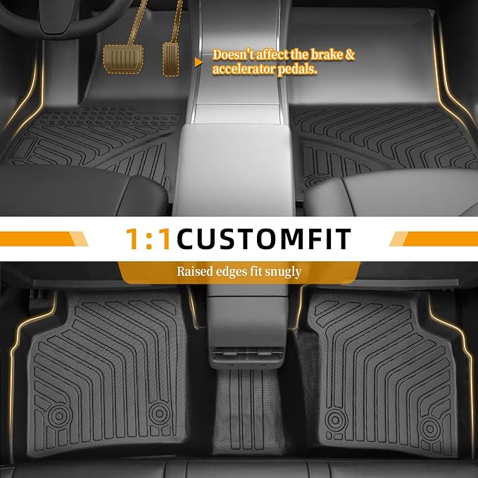 Floor Mats for Toyota Prius 2004-2007-2009, Custom Fit for 2nd Gen Prius | for Prius c & Prius v, TPE Non-Slip Waterproof Front & 2nd Row & Cargo Liner Car Accessories