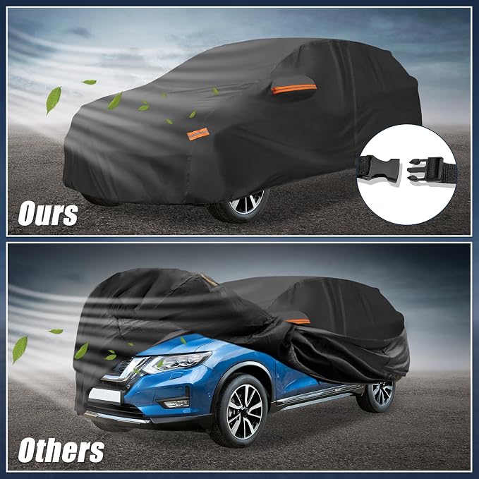 X AUTOHAUX Car Cover for Nissan X-Trail 2010-2025 210D-PU Outdoor Full Car Cover All Weather with Door Zipper for Waterproof Windproof Sun Rain Snow Protection