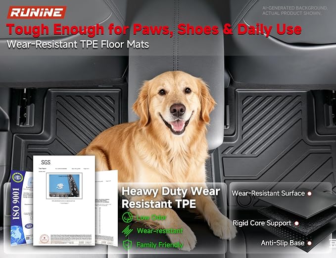Floor Mats for Toyota RAV4 2019-2023 2024 2025 (Not for Hybrid), All Weather Protection Custom Floor Mats Trunk Cargo and Car Windshield Cover Set for Car Accessories,Car Floor Liners Set