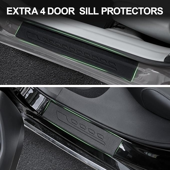 Floor Mats for 2012-2015 Honda Civic Sedan & Sedan Si (Not for Coupe), TPE All Weather Durable Floor Liners Door Sill Guards for Honda Civic