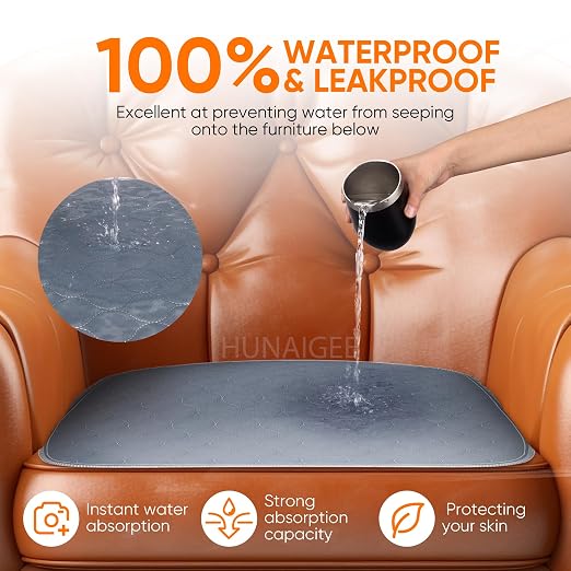 Waterproof Chair Pads for Incontinence - Absorbent Seat Protector Pads - Washable Reusable - 21x22 inch (Pack of 1)