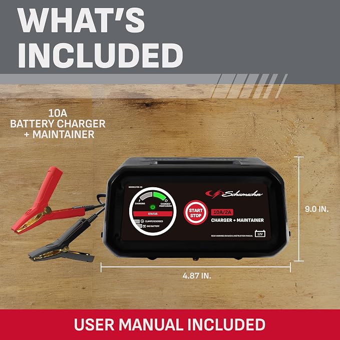 Schumacher Electric 6A Car Battery Charger & Maintainer, 6V/12V – SC1281